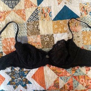 Victoria’s Secret, Black Lace Unlined Bra, 36 C